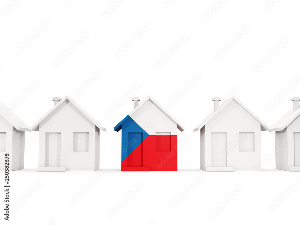 House with flag of czech republic House with flag of czech republic