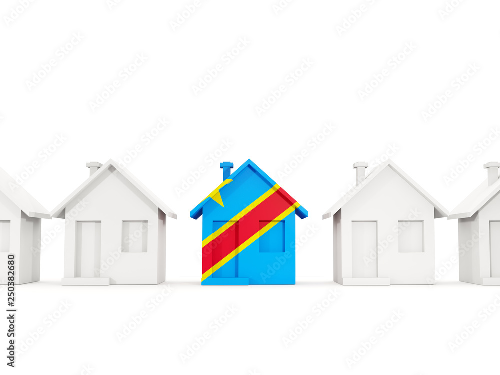 House with flag of democratic republic of the congo House with flag of democratic republic of the congo