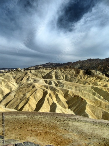 View of the erosional landscape in Zabriskie Point - Death Valley, California