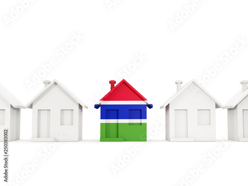 House with flag of gambia