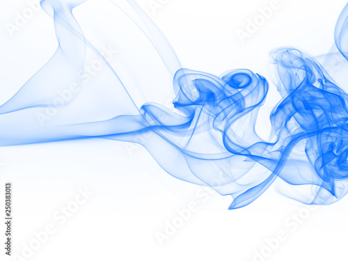 Beautiful blue smoke abstract isolated on white background