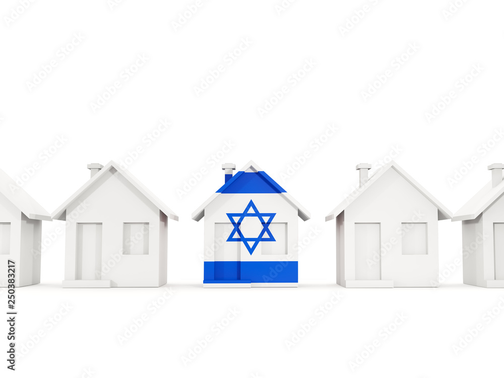 House with flag of israel House with flag of israel