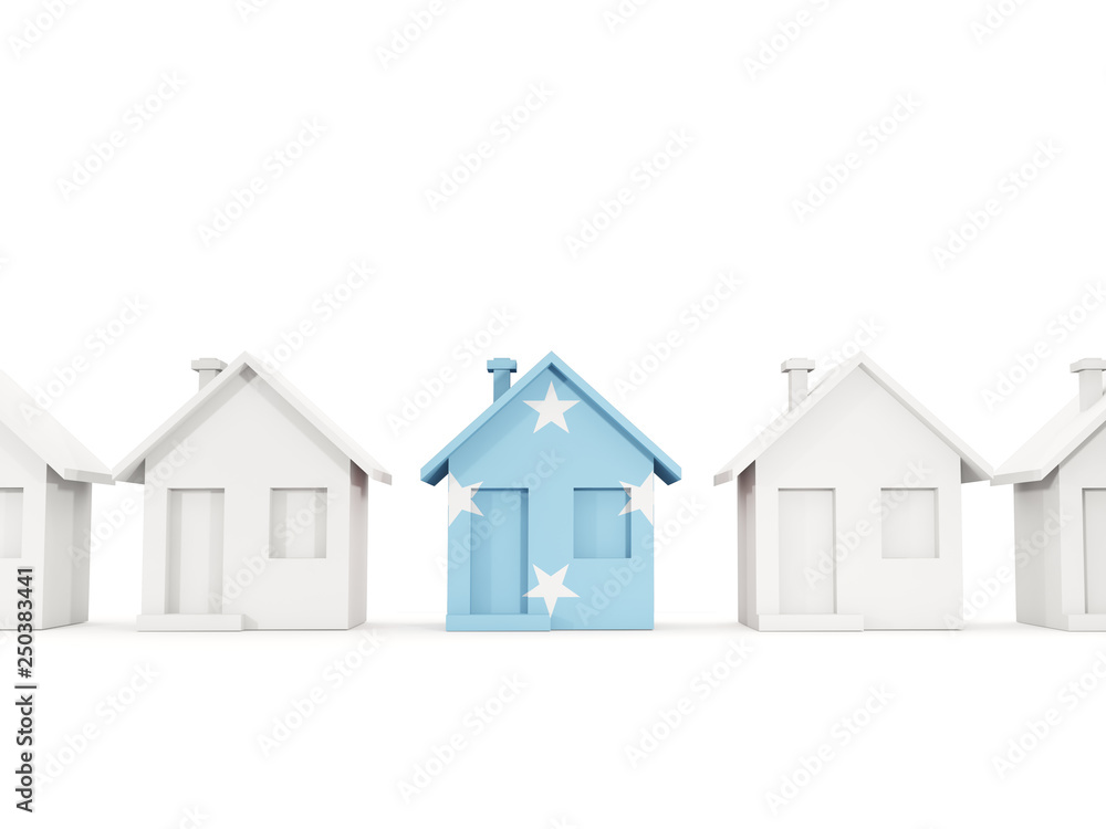 Fototapeta premium House with flag of micronesia