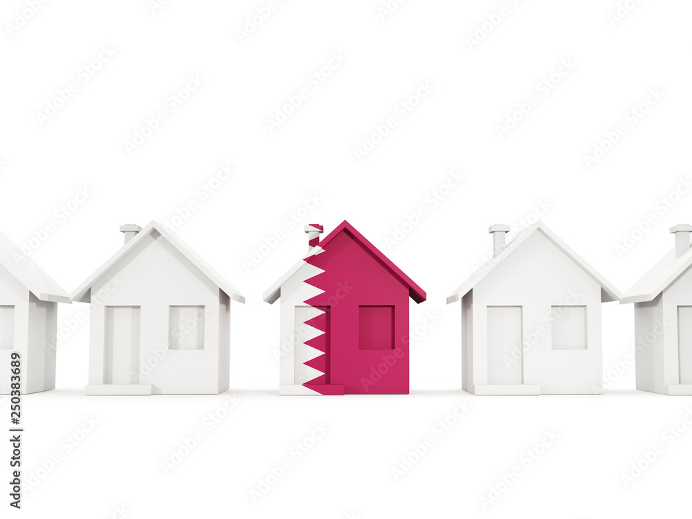 House with flag of qatar House with flag of qatar