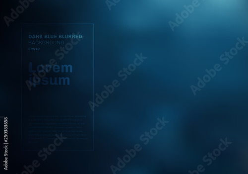 Abstract dark blue blurred background with smoke, fog, dust. Cloudy in night sky. Night club space