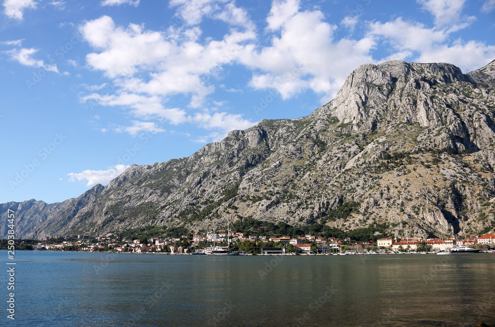 Kotor Bay landscape Montenegro summer season