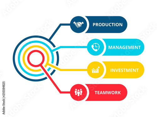 Vector infographic design template. Business concept with 4 options, parts, steps or processes. Can be used for workflow layout, diagram, number options, web design