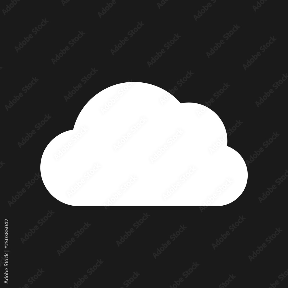 Cloud Icon. White weather icon Cloud Icon. White weather icon