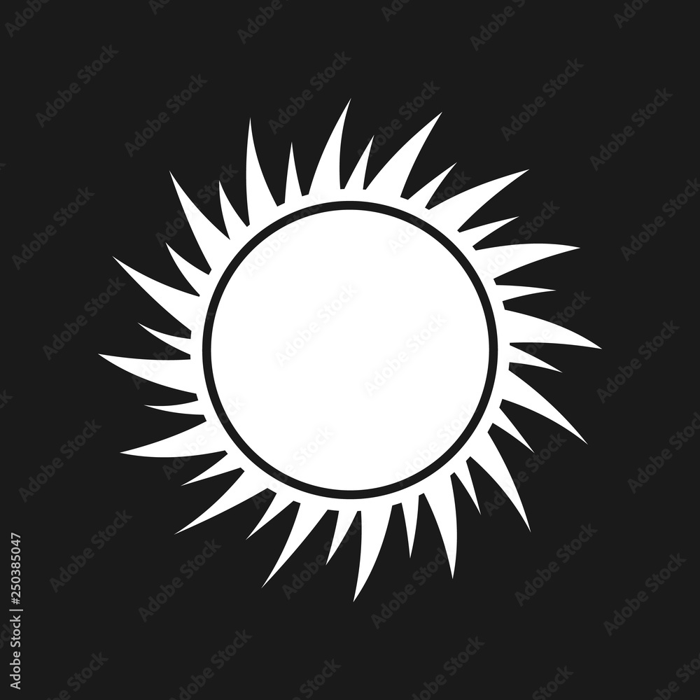 Sun Icon. White weather icon