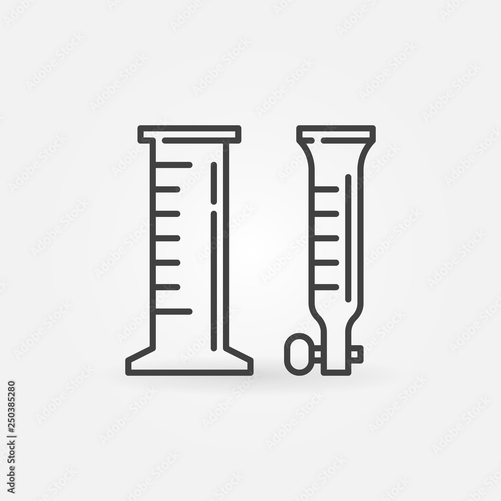 Chemistry Laboratory Glassware vector concept icon or symbol in thin line style Chemistry Laboratory Glassware vector concept icon or symbol in thin line style