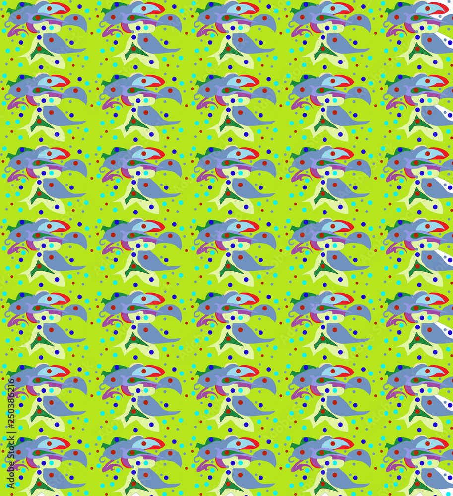 Fototapeta premium Mixed pattern original design and digital drawing. It can be used in web, wallpaper, ceramic and fabric designs.