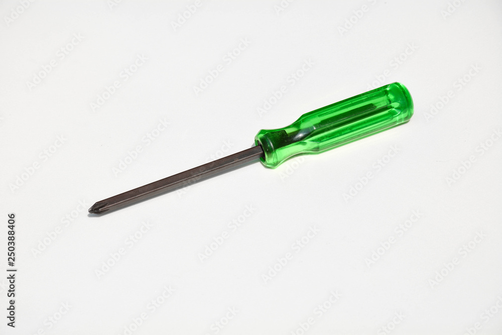 green screwdriver with shadow green screwdriver with shadow