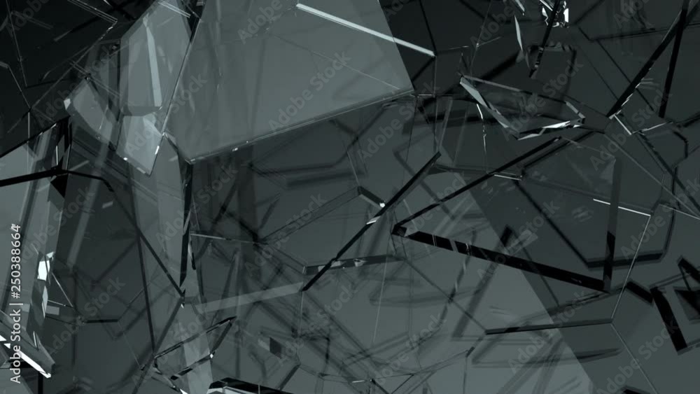 Pieces of destructed Shattered glass in slow motion. Alpha matte Pieces of destructed Shattered glass in slow motion. Alpha matte