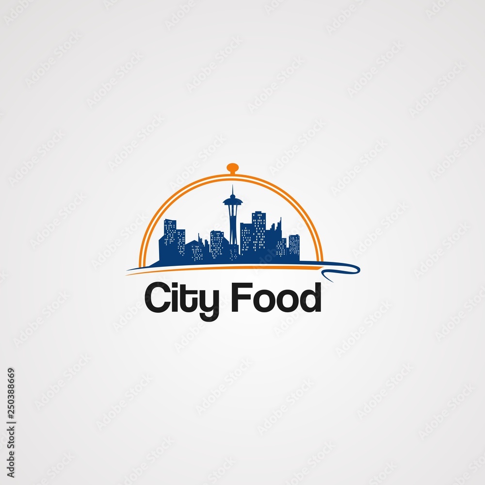 city food logo vector, icon, element, and template for your company