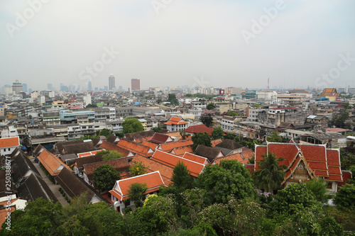 Bangkok downtown, Thailand. View from Golden Mountain, Wat Saket