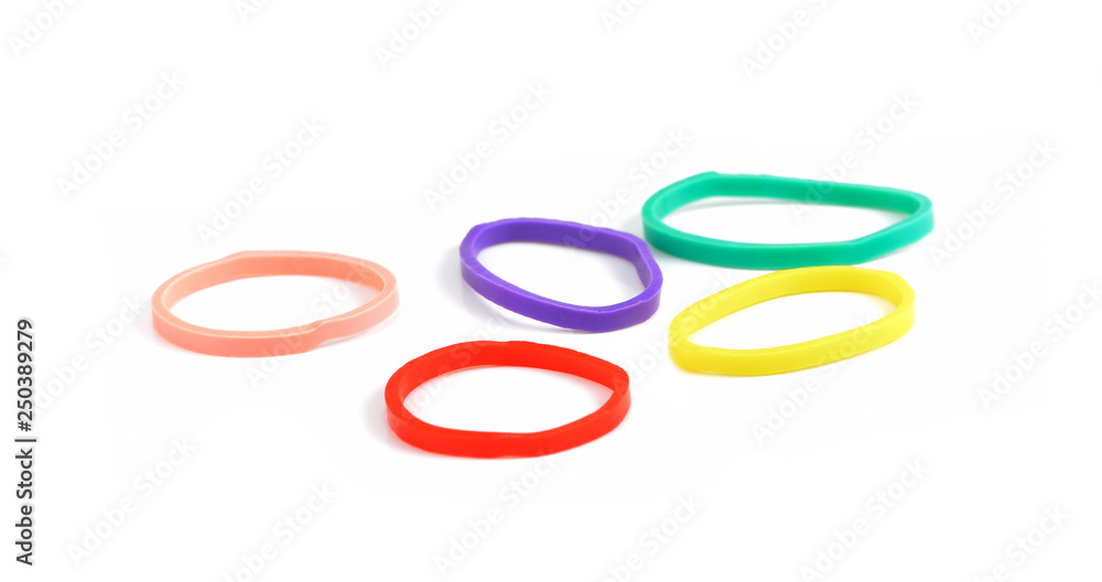 Elastic bands on a white background Elastic bands on a white background