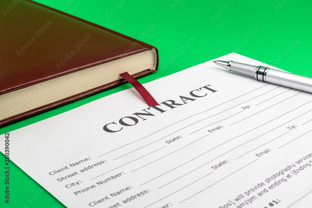 Document contract close up and pen. Document contract close up and pen.