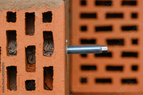 Stage of installation of a chemical anchor photo