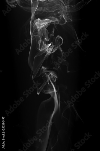 Fototapeta Naklejka Na Ścianę i Meble -  Movement of white smoke on black background