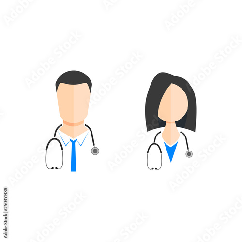 Avatar doctors. Medical staff. Man and woman EPS10