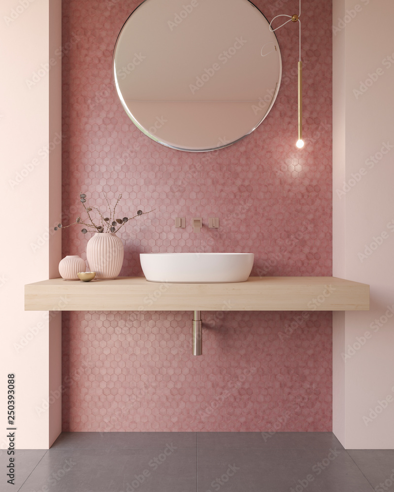 Bathroom Hexagon Rose Bathroom Hexagon Rose