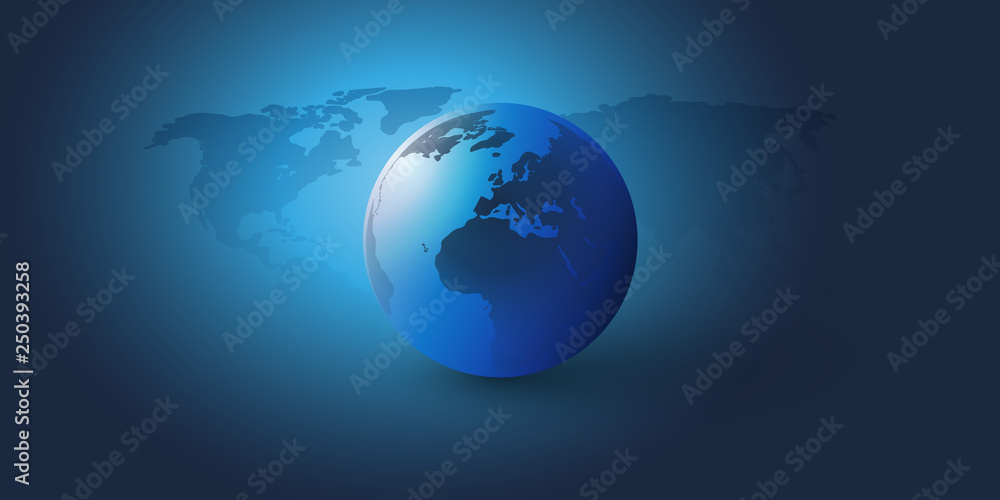 Fototapeta premium Earth Globe Design - Global Business, Technology, Globalisation Concept, Vector Template 