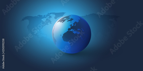      Earth Globe Design - Global Business  Technology  Globalisation Concept  Vector Template 