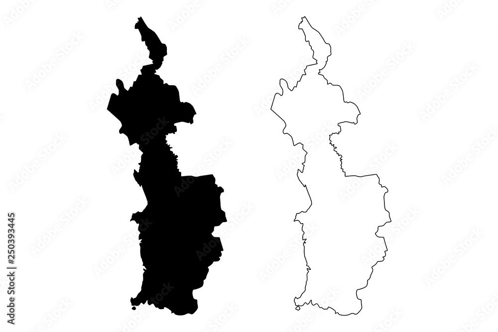 Choco Department (Colombia, Republic of Colombia, Departments of Colombia) map vector illustration, scribble sketch Department of Choco map