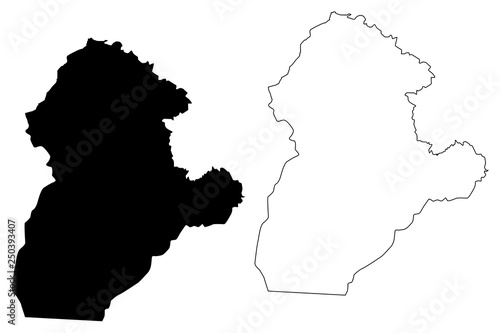 Cordoba Department (Colombia, Republic of Colombia, Departments of Colombia) map vector illustration, scribble sketch Department of Cordoba map