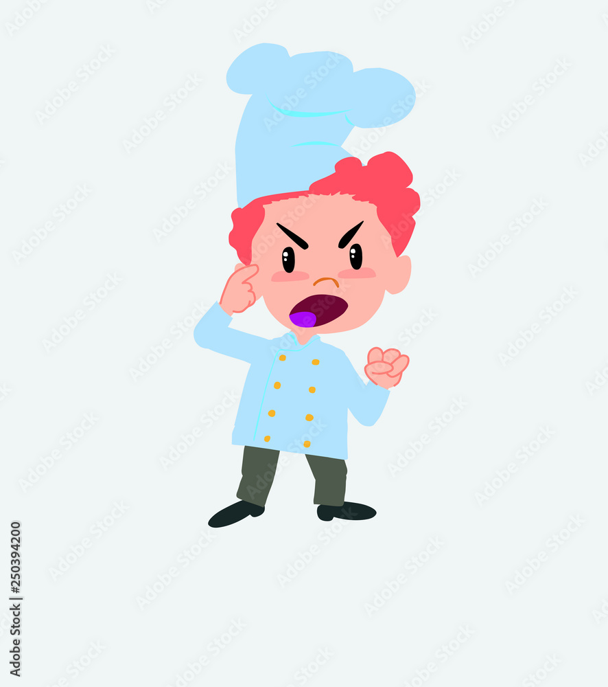 Chef screams angry in aggressive attitude. Chef screams angry in aggressive attitude.