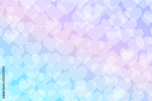 Bokeh lights with hearts gradient background template