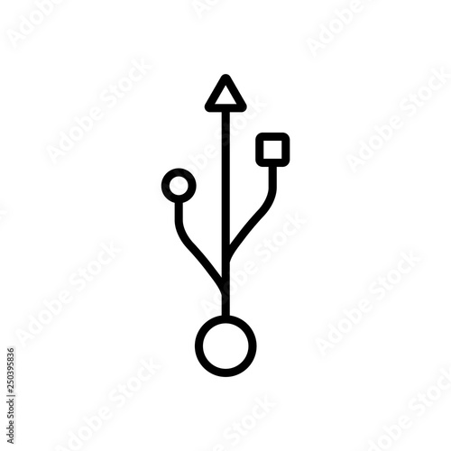 USB, type-C line icon, logo isolated on white background
