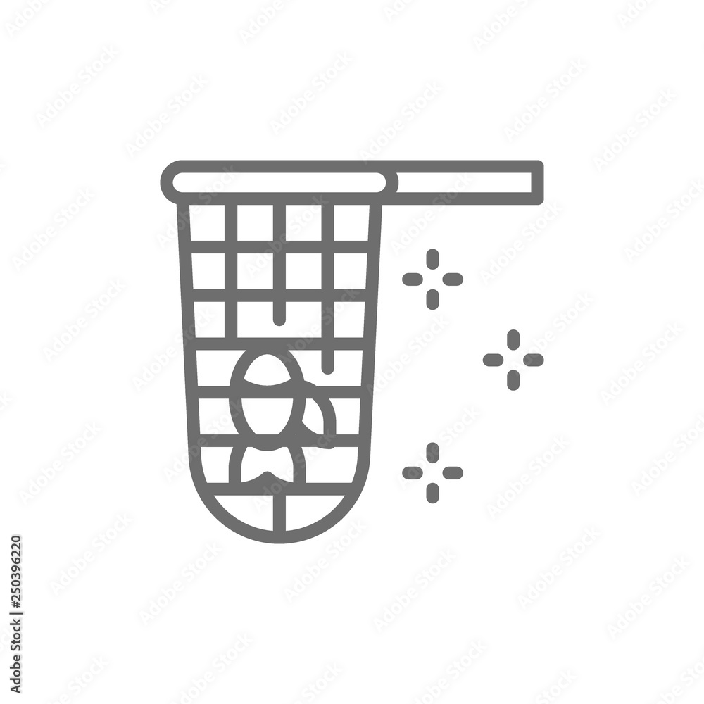 Fishing net line icon. Fishing net line icon.