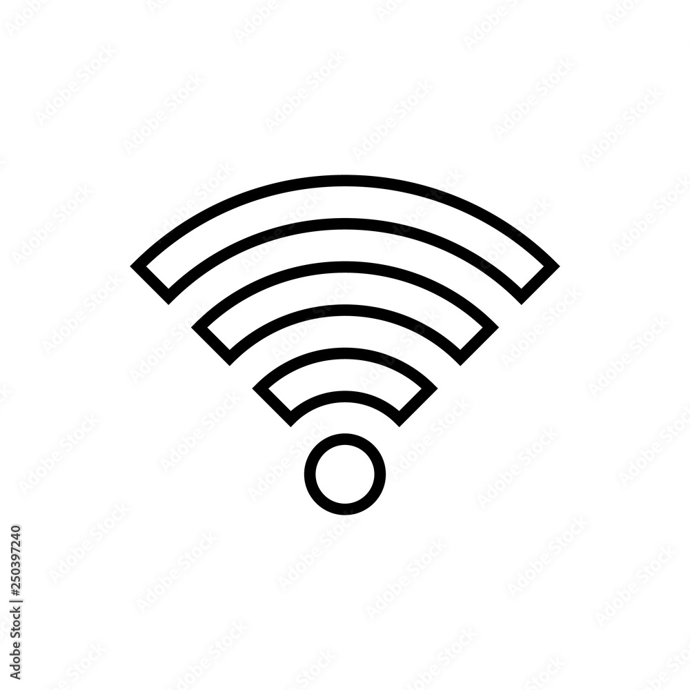wifi line icon on white background wifi line icon on white background