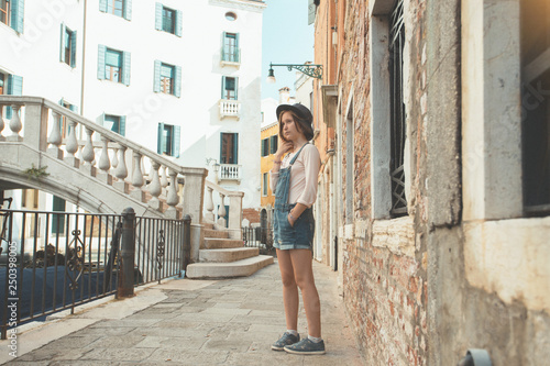 teen girl at the venice. Italy