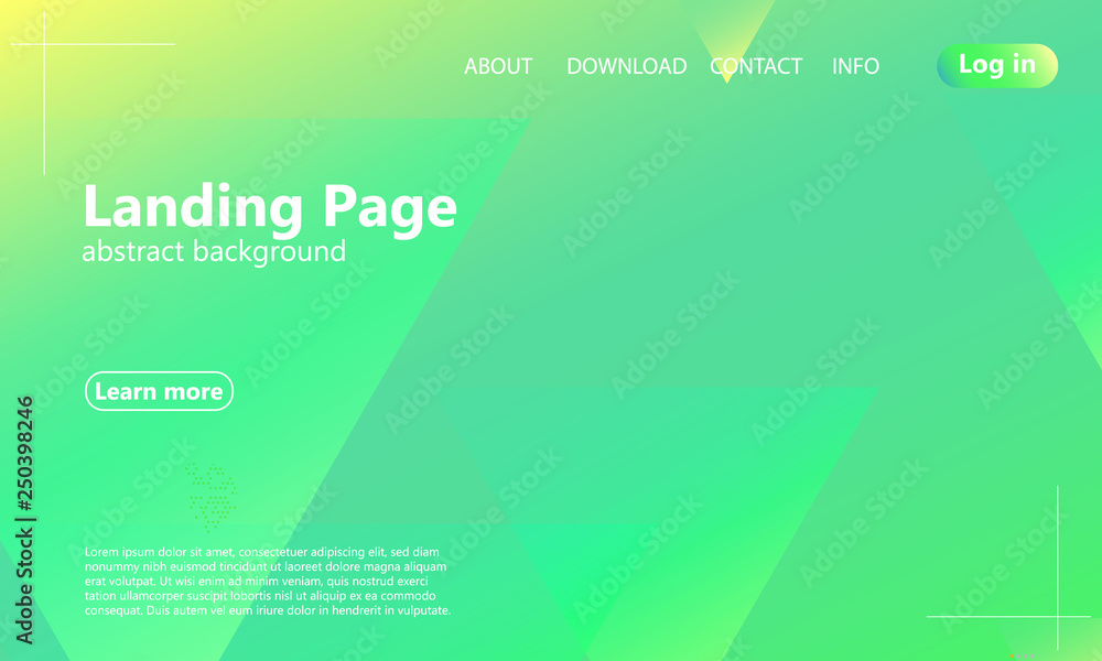 Website landing page. Geometric minimal design. 