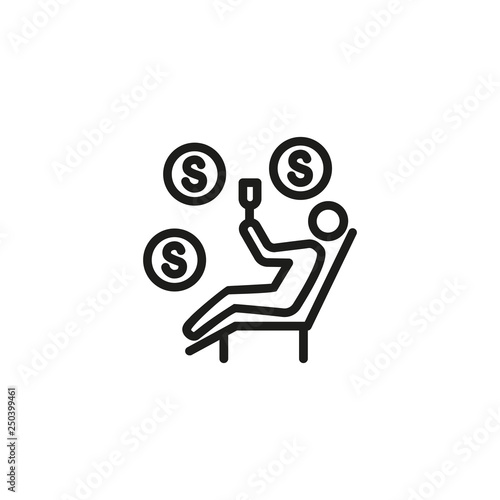 Self employed person line icon