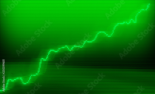 Green Graph moving up chart as growth and business success