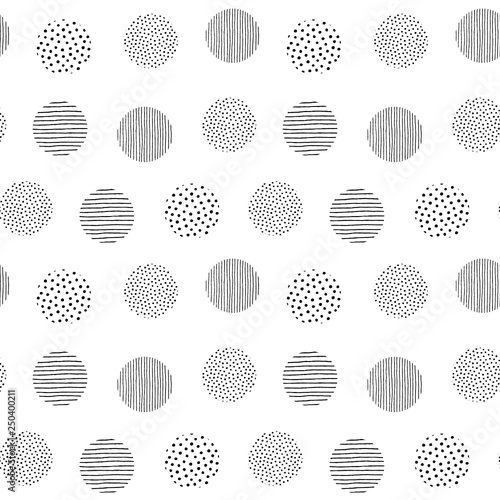 Irregular dots brush strokes pattern. Seamless hand drawn painted lines