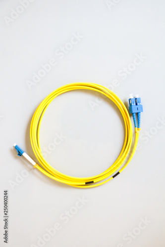 Fiber optic Close up white backgroung
