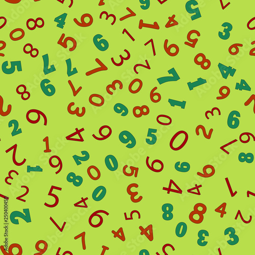 Numbers alphabet, education, school concept. Seamless vector EPS 10 pattern. Flat style