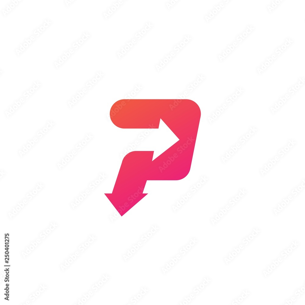P letter logo arrow icon vector illustration P letter logo arrow icon vector illustration