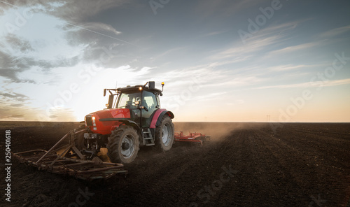 Plowing of stubble field