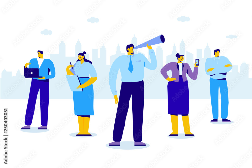 Flat Business People vector set. Team Work, Partnership, Leadership Concept. Vector illustration in modern flat style.