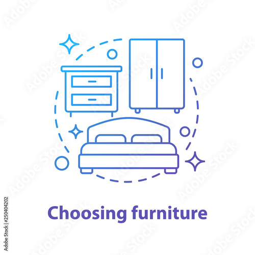 Choosing furniture concept icon