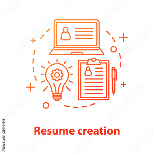 Resume creation concept icon