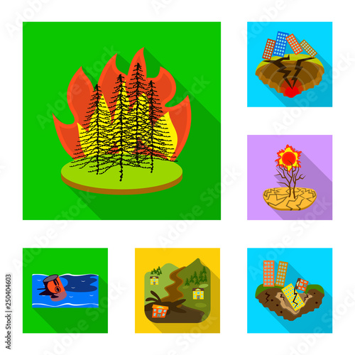 Vector design of collapse and environment  symbol. Collection of collapse and distress stock vector illustration.