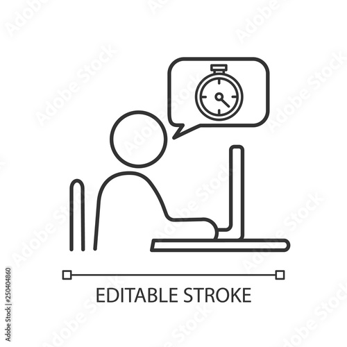 Time management linear icon