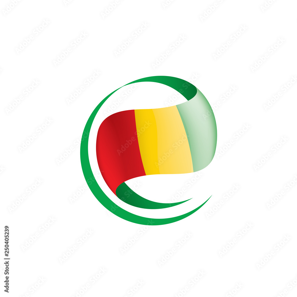 guinea flag, vector illustration on a white background guinea flag, vector illustration on a white background