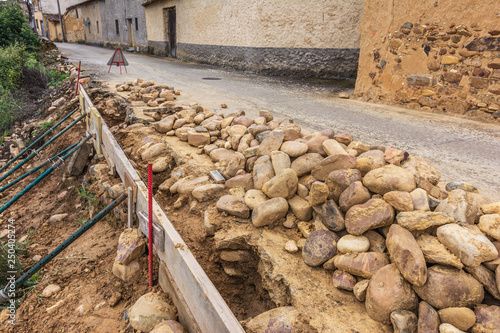 Build a road with boulder in the traditional style